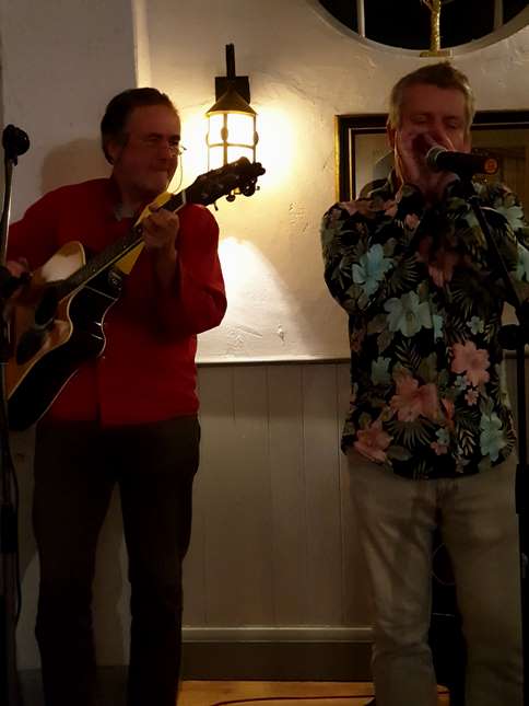 With Del on harmonica at The Stage Door - 11/12/19 Photo: Heather