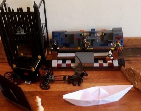 Lego, paper boats & chess