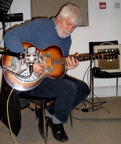 John Oddie - Dobro guitar on Xeroxed Armies - 28/02/16 - Photo: C J Martin