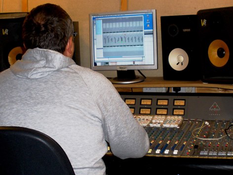 Doug Sturrock sorting the sounds on the final mix - 16.10.13