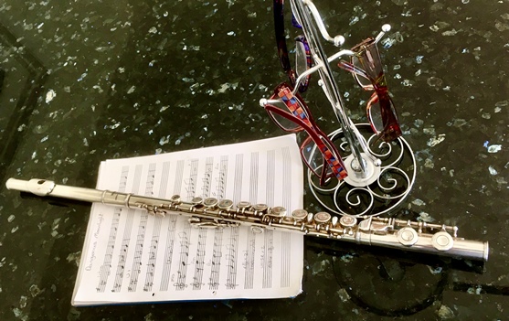 Flute, music & glasses