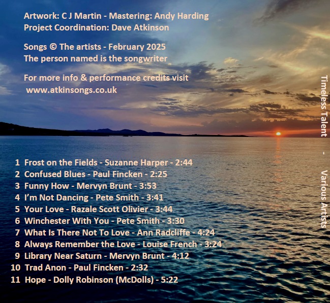 Timeless Talent album back cover - Released 17/03/25