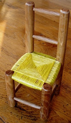 Richard Meed built the Van Gough style chair, whilst I did the seat using waxed string