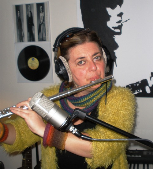 Helga recording some great flute on Leaf and the Spring section of Four Seasons
